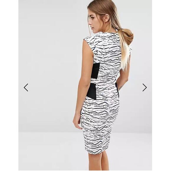 French Connection Tapir Wave Capped Sleeve Pencil Dress // 6 - Picture 2 of 12